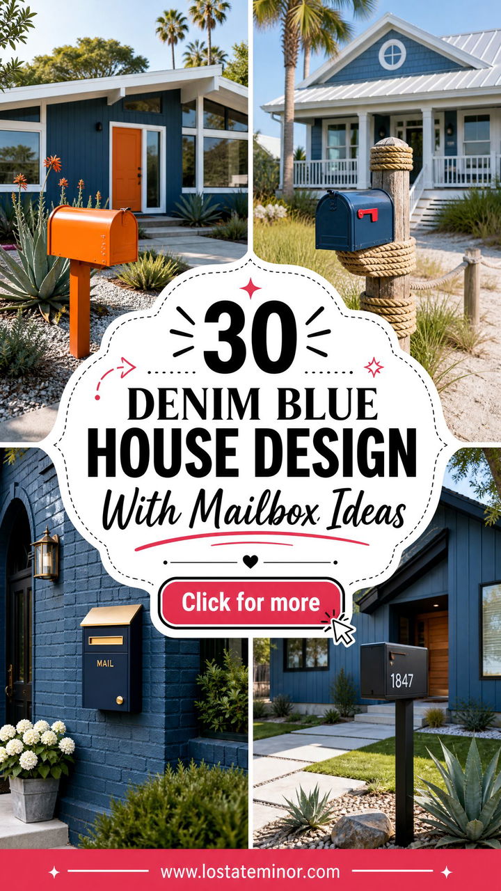 30 Denim Blue House Design With Mailbox Ideas That Add Charm - 30 Denim Blue House Design With Mailbox Ideas That Add Charm