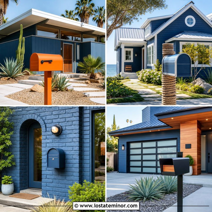 30 Denim Blue House Design With Mailbox Ideas That Add Charm