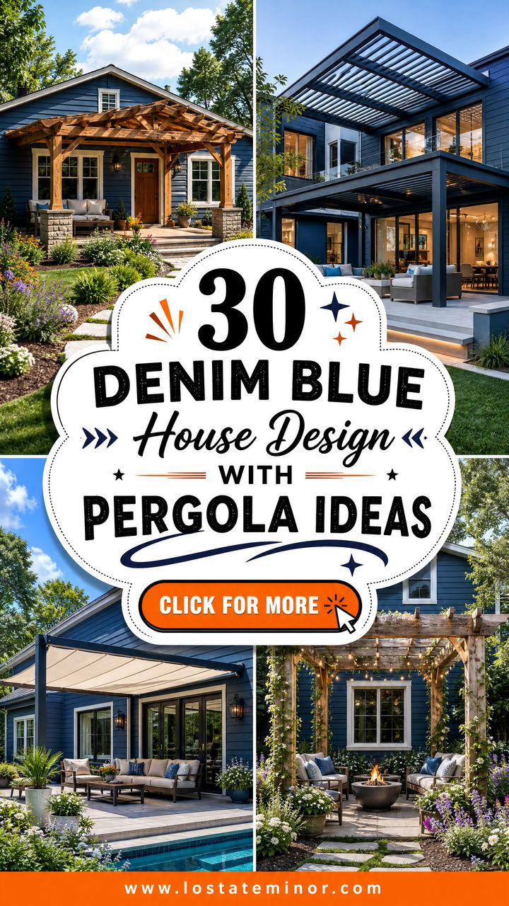 30 Denim Blue House Design With Pergola Ideas Fresh Inspiration - 30 Denim Blue House Design With Pergola Ideas: Fresh Inspiration