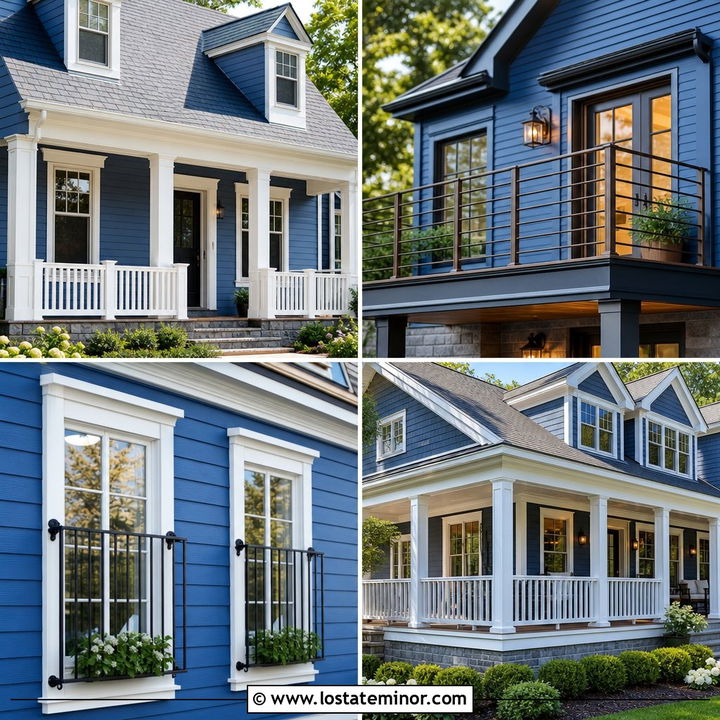 30 Denim Blue House Design With Railings Ideas: Stylish Picks