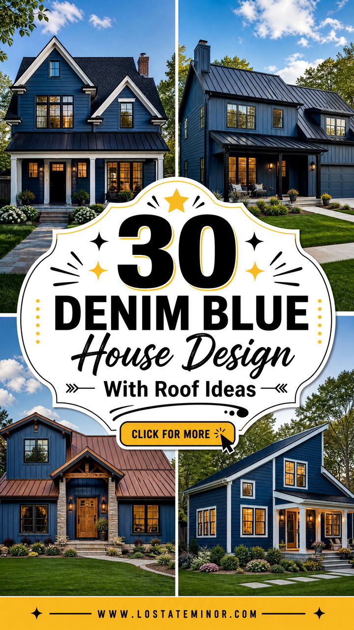 30 Denim Blue House Design With Roof Ideas for Curb Appeal - 30 Denim Blue House Design With Roof Ideas for Curb Appeal