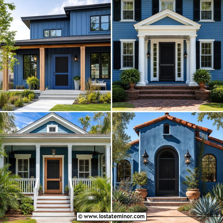 30 Denim Blue House Design With Screen Door Ideas to Inspire
