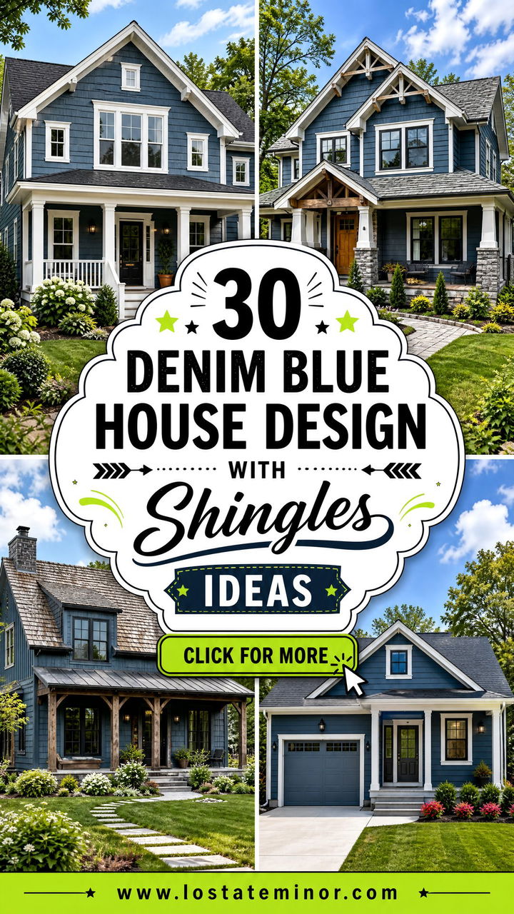 30 Denim Blue House Design With Shingles Ideas for Curb Appeal - 30 Denim Blue House Design With Shingles Ideas for Curb Appeal