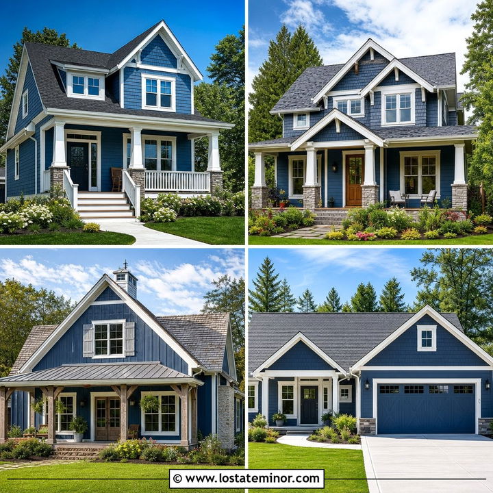 30 Denim Blue House Design With Shingles Ideas for Curb Appeal