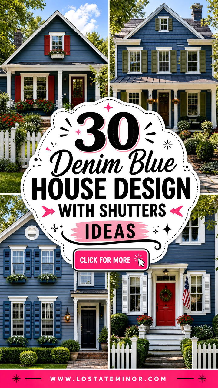 30 Denim Blue House Design With Shutters Ideas for Curb Appeal - 30 Denim Blue House Design With Shutters Ideas for Curb Appeal