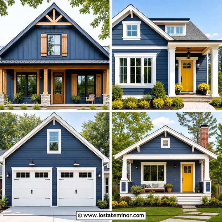 30 Denim Blue House Design With Siding Ideas: Fresh Looks