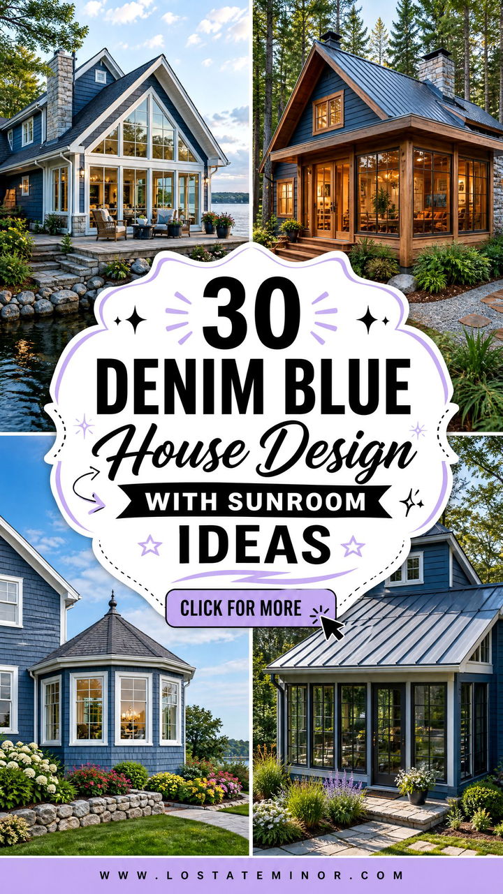 30 Denim Blue House Design With Sunroom Ideas for Relaxed Living - 30 Denim Blue House Design With Sunroom Ideas for Relaxed Living