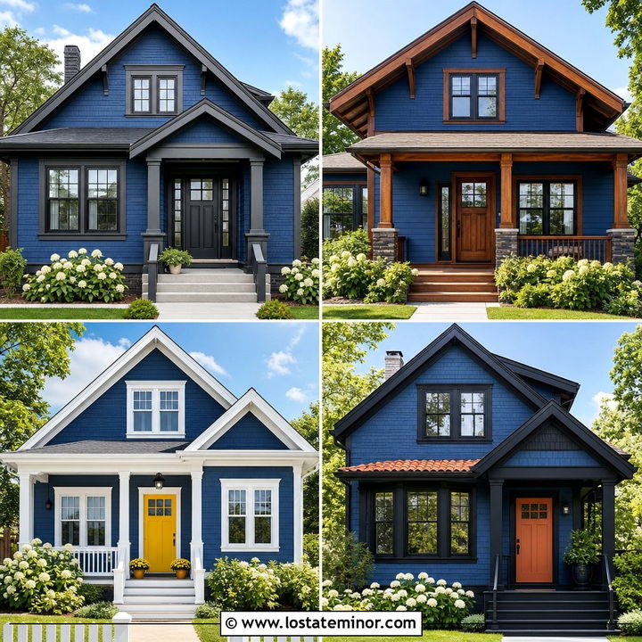 30 Denim Blue House Design With Trim Ideas for Curb Appeal