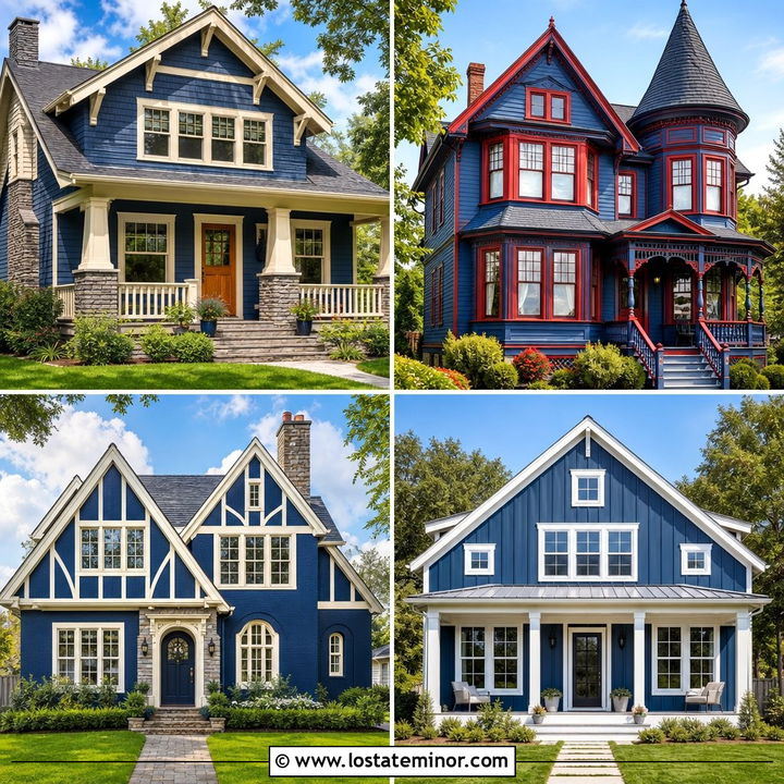 30 Denim Blue House Design With Window Frames Ideas to Inspire