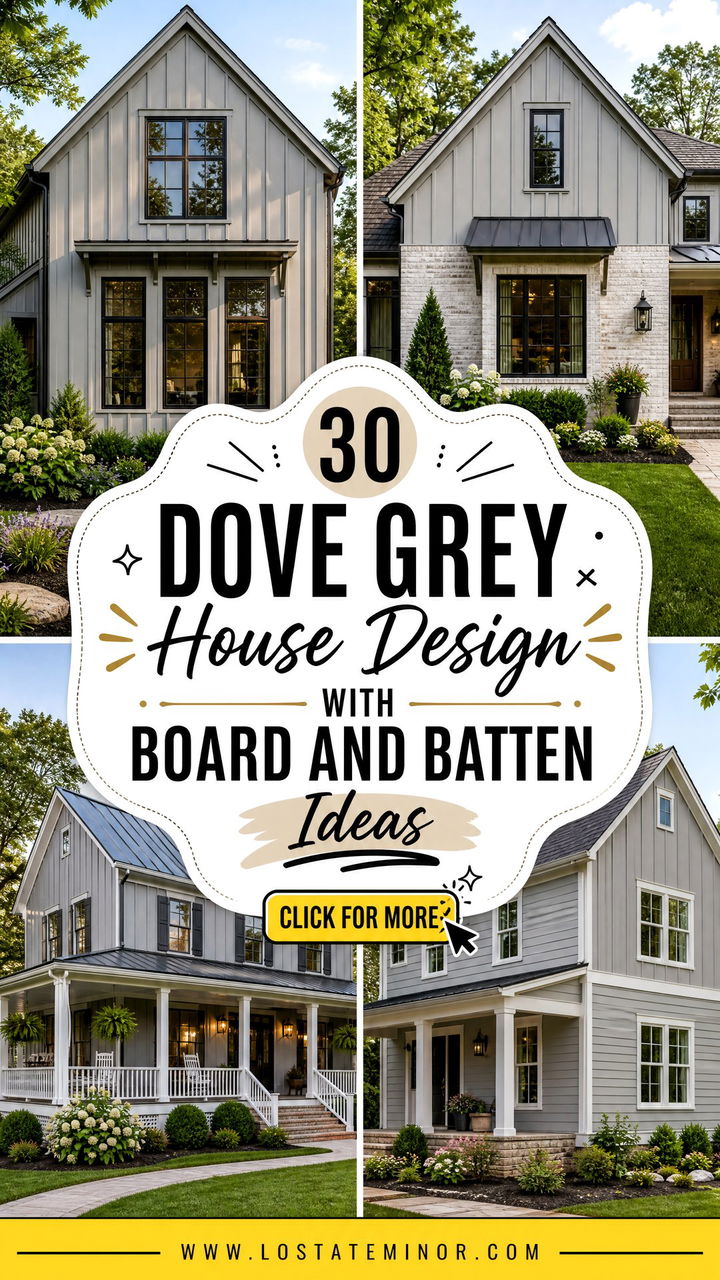 30 Dove Grey House Design With Board and Batten Ideas to Inspire - 30 Dove Grey House Design With Board and Batten Ideas to Inspire