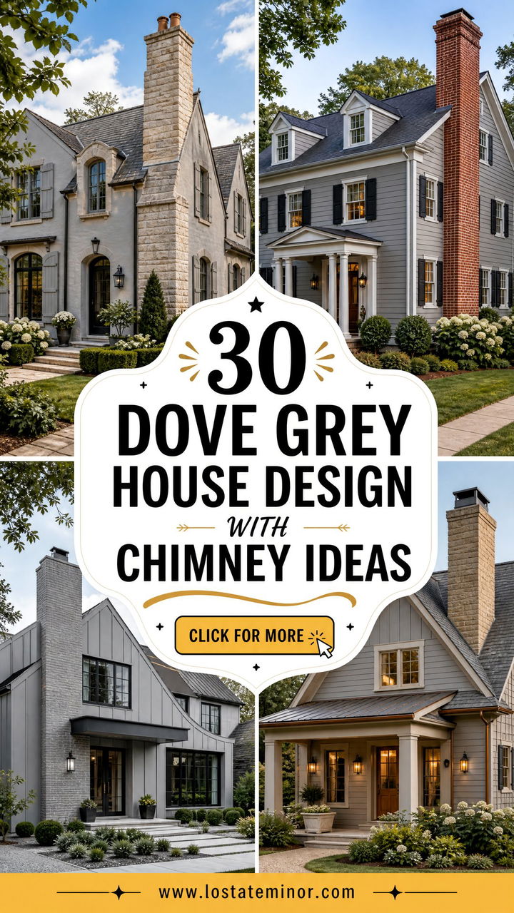 30 Dove Grey House Design With Chimney Ideas With Classic Charm - 30 Dove Grey House Design With Chimney Ideas With Classic Charm