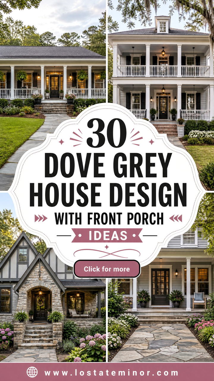 30 Dove Grey House Design With Front Porch Ideas With Cozy Charm - 30 Dove Grey House Design With Front Porch Ideas With Cozy Charm