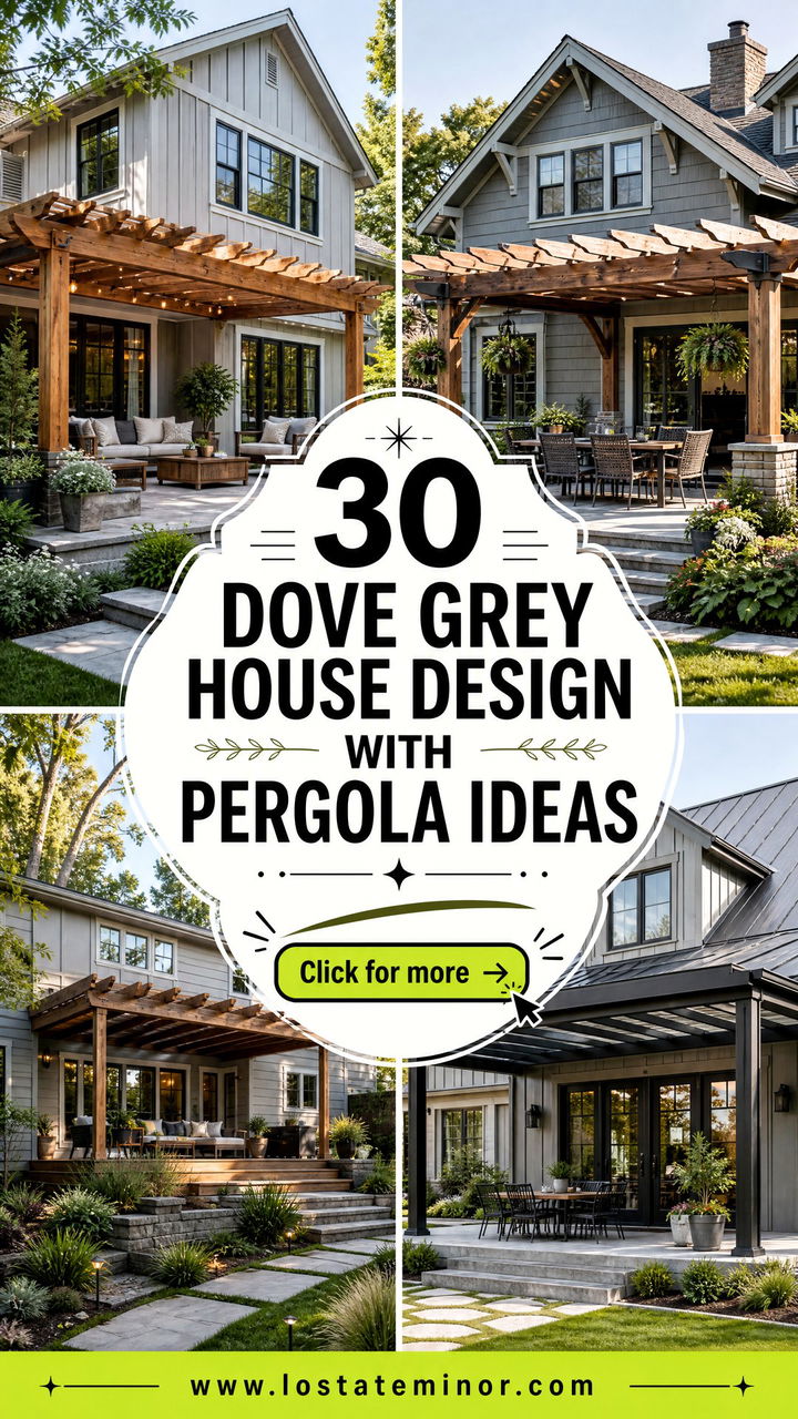 30 Dove Grey House Design With Pergola Ideas for Outdoor Charm - 30 Dove Grey House Design With Pergola Ideas for Outdoor Charm