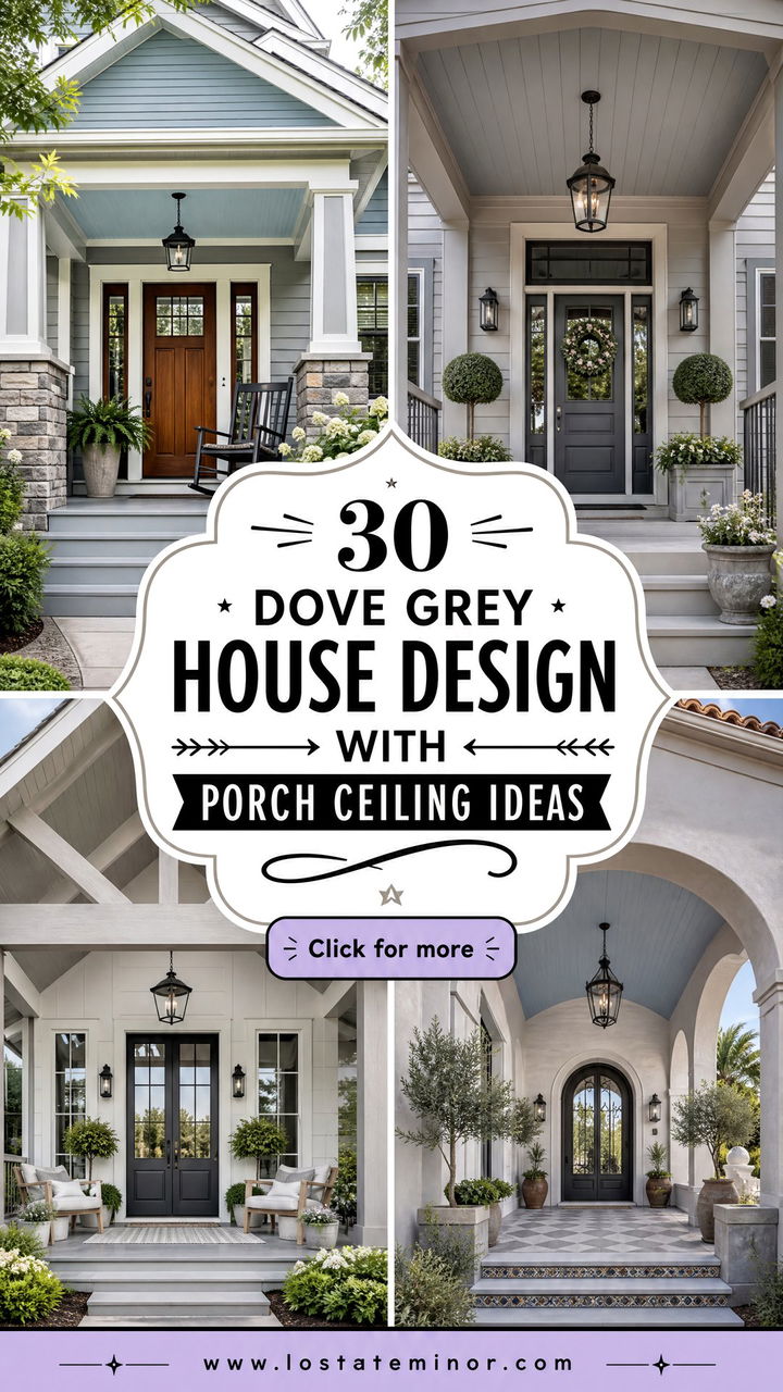 30 Dove Grey House Design With Porch Ceiling Ideas to Inspire You - 30 Dove Grey House Design With Porch Ceiling Ideas to Inspire You