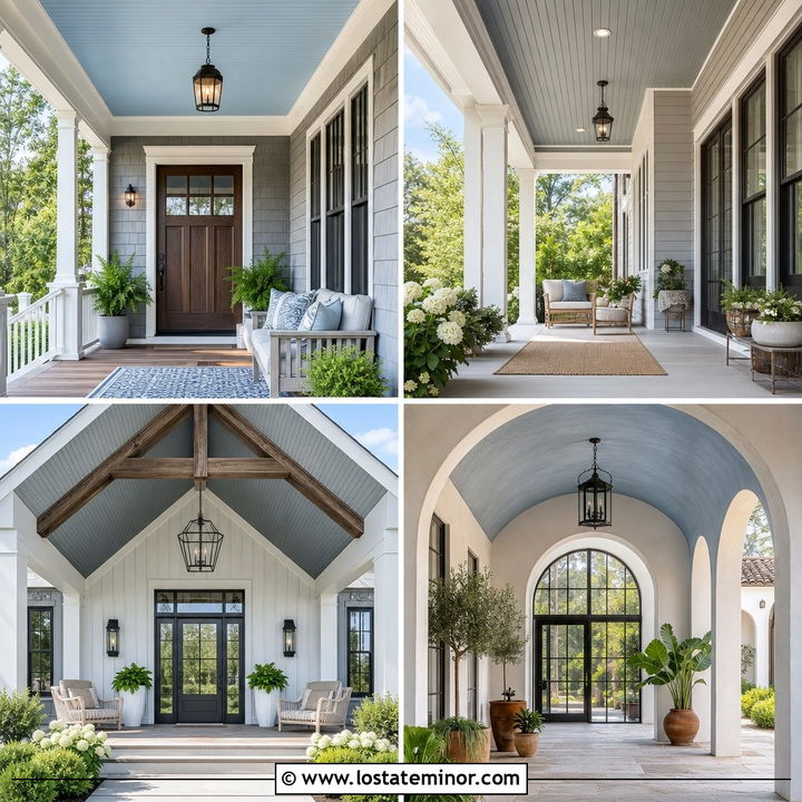 30 Dove Grey House Design With Porch Ceiling Ideas to Inspire You
