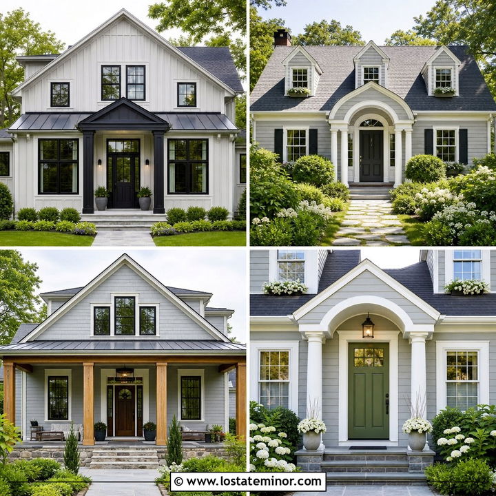 30 Dove Grey House Design With Portico Ideas for Elegant Entries