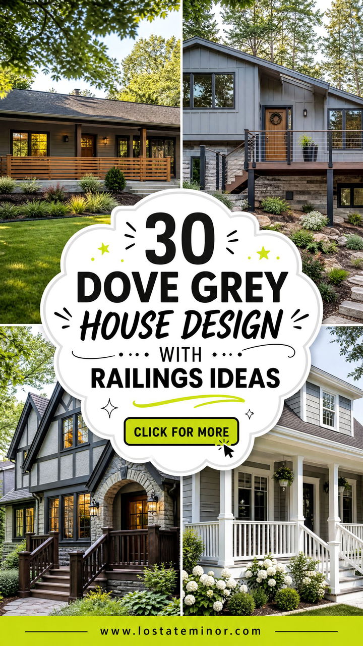 30 Dove Grey House Design With Railings Ideas for Polished Style - 30 Dove Grey House Design With Railings Ideas for Polished Style