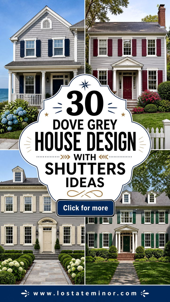 30 Dove Grey House Design With Shutters Ideas With Classic Charm - 30 Dove Grey House Design With Shutters Ideas With Classic Charm