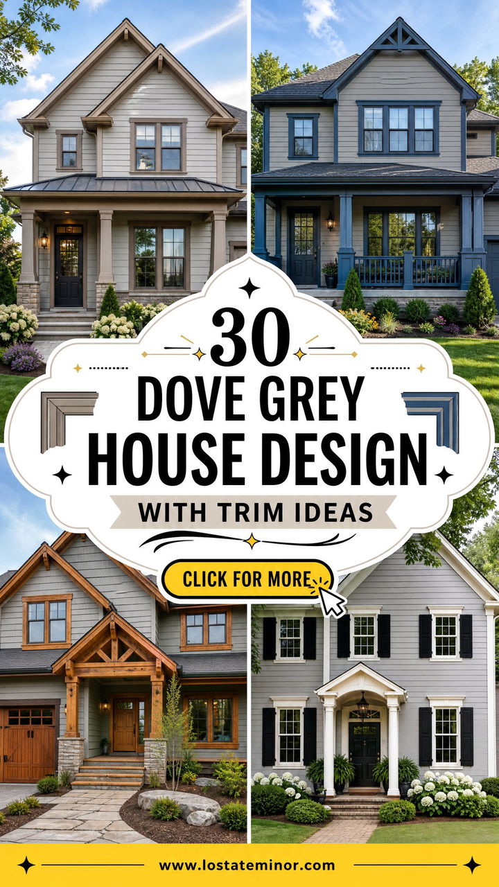 30 Dove Grey House Design With Trim Ideas for Polished Exteriors - 30 Dove Grey House Design With Trim Ideas for Polished Exteriors