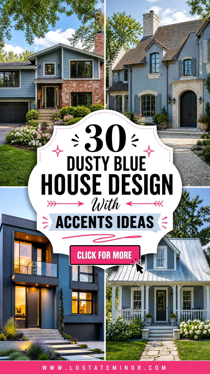 30 Dusty Blue House Design With Accents Ideas Fresh Curb Appeal - 30 Dusty Blue House Design With Accents Ideas: Fresh Curb Appeal