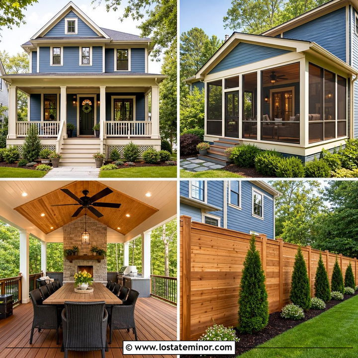 30 Dusty Blue House Design With Backyard Ideas: Relaxed Retreats