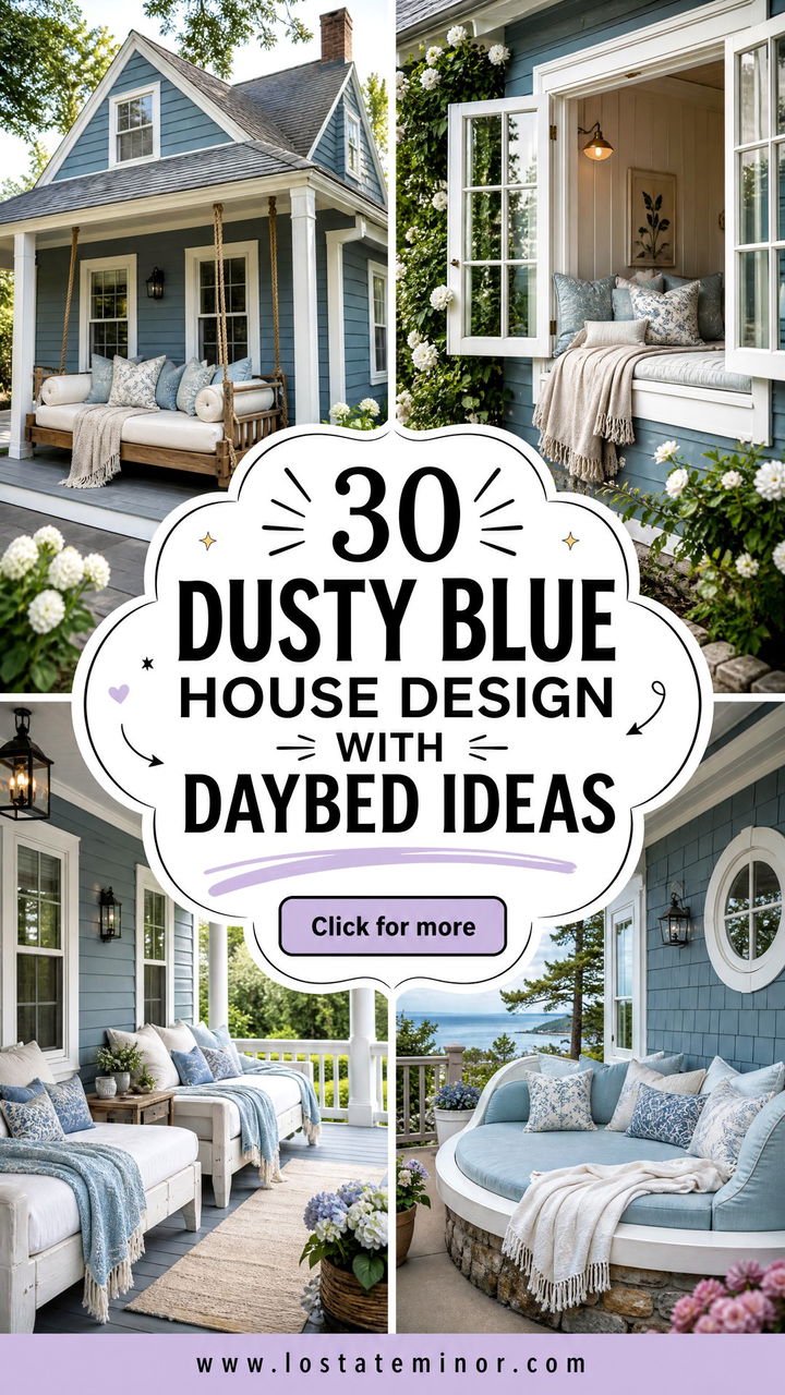 30 Dusty Blue House Design With Daybed Ideas for Relaxed Living - 30 Dusty Blue House Design With Daybed Ideas for Relaxed Living