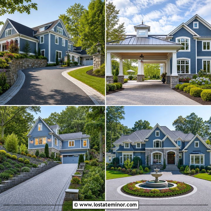 30 Dusty Blue House Design With Driveway Ideas Polished Arrivals