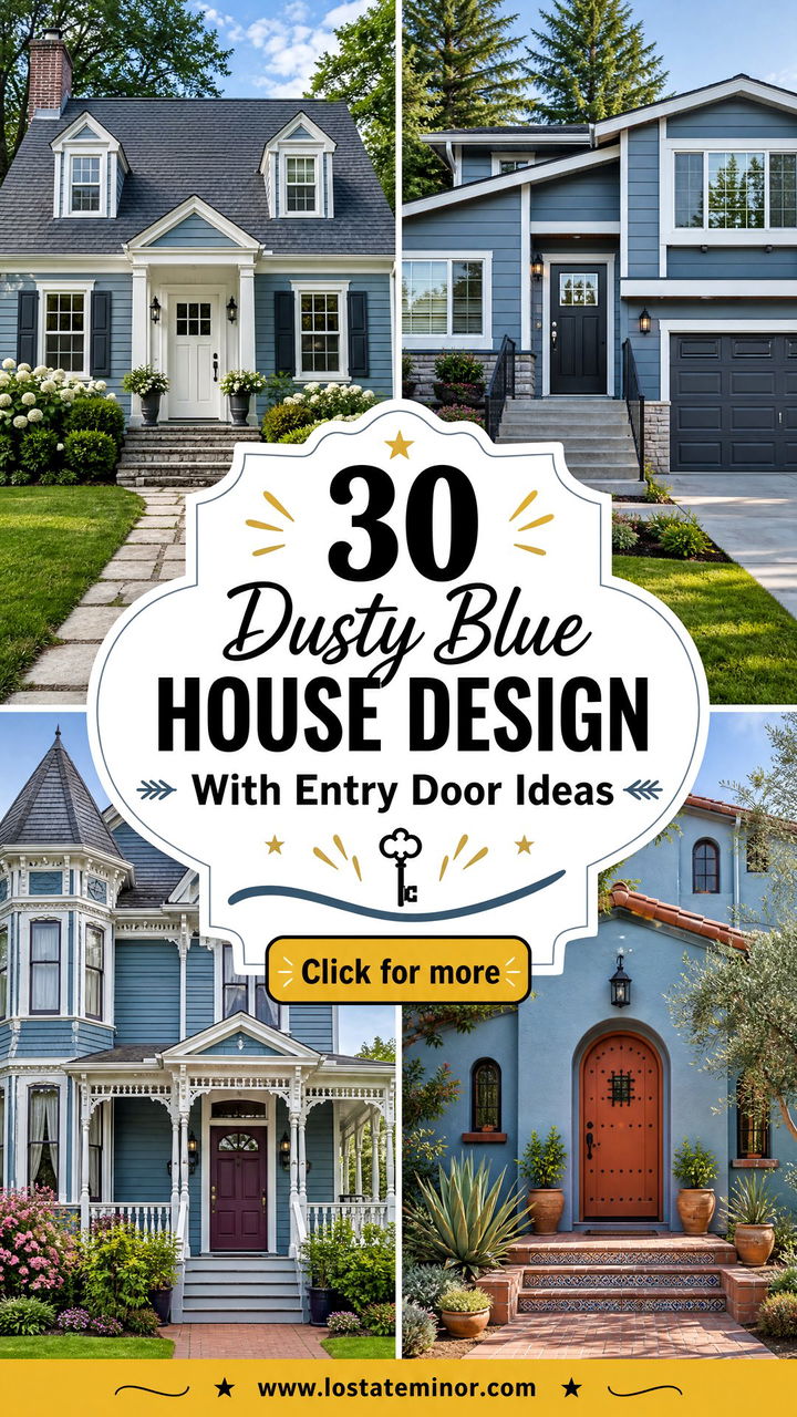 30 Dusty Blue House Design With Entry Door Ideas Inviting Style - 30 Dusty Blue House Design With Entry Door Ideas: Inviting Style