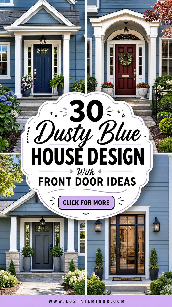 30 Dusty Blue House Design With Front Door Ideas That Welcome - 30 Dusty Blue House Design With Front Door Ideas That Welcome