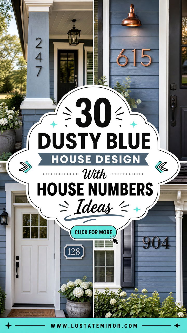 30 Dusty Blue House Design With House Numbers Ideas With Style - 30 Dusty Blue House Design With House Numbers Ideas With Style