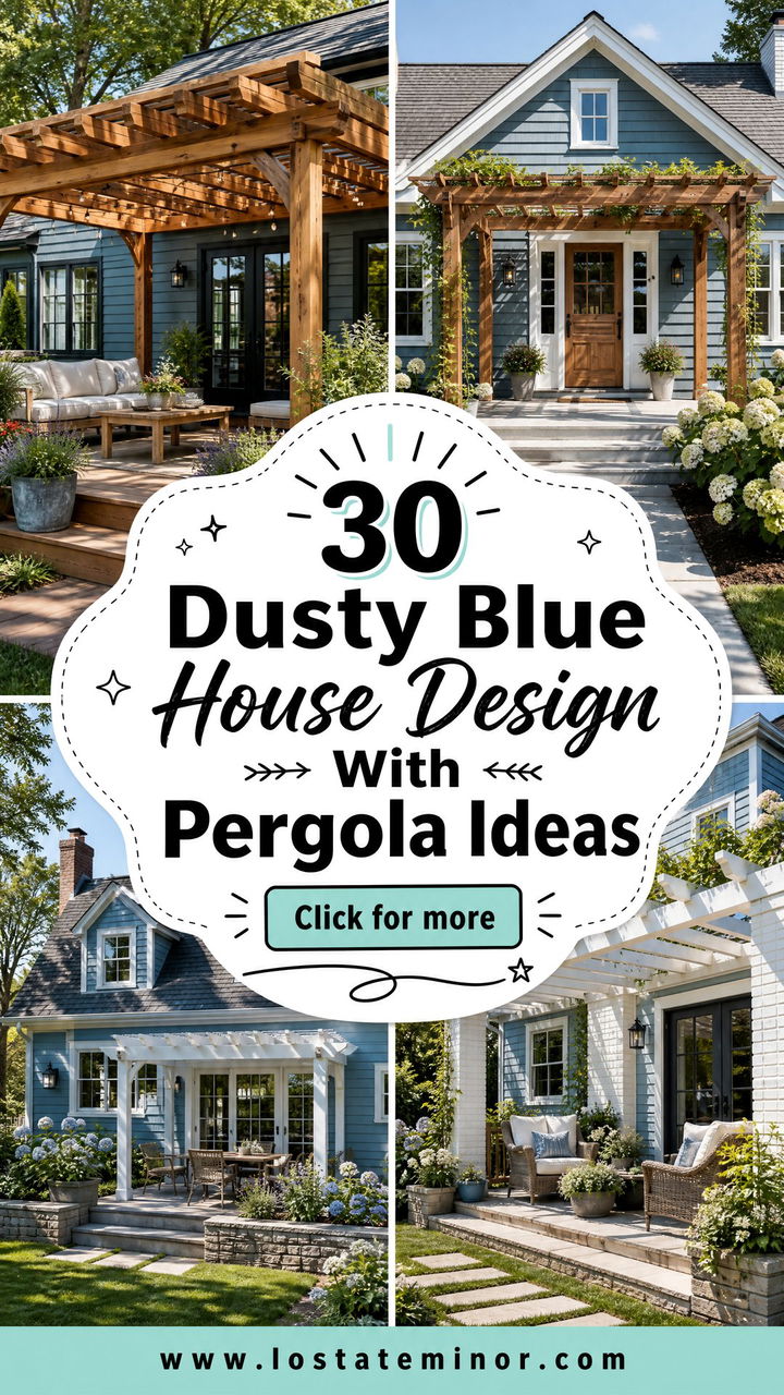 30 Dusty Blue House Design With Pergola Ideas for Relaxed Style - 30 Dusty Blue House Design With Pergola Ideas for Relaxed Style