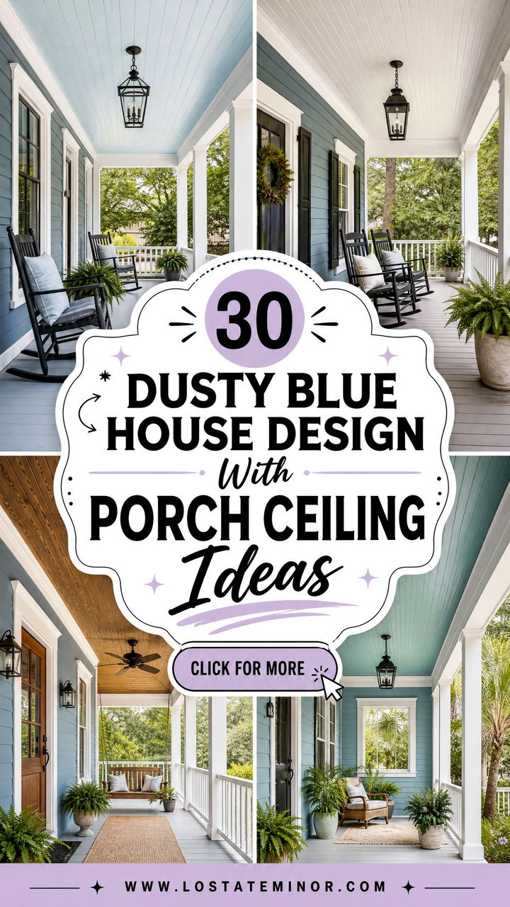 30 Dusty Blue House Design With Porch Ceiling Ideas That Inspire - 30 Dusty Blue House Design With Porch Ceiling Ideas That Inspire