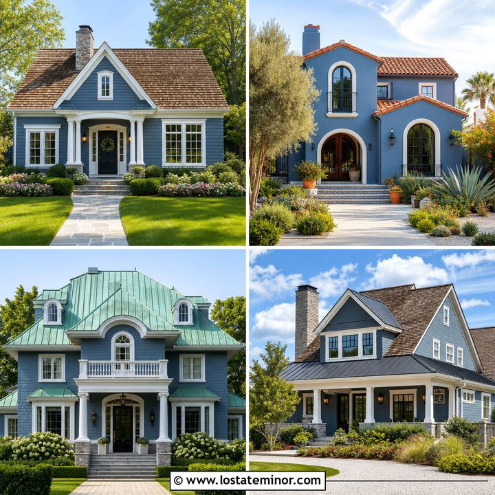 30 Dusty Blue House Design With Roof Ideas With Standout Style
