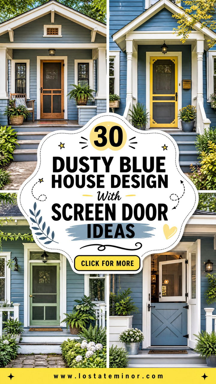 30 Dusty Blue House Design With Screen Door Ideas for Added Charm - 30 Dusty Blue House Design With Screen Door Ideas for Added Charm