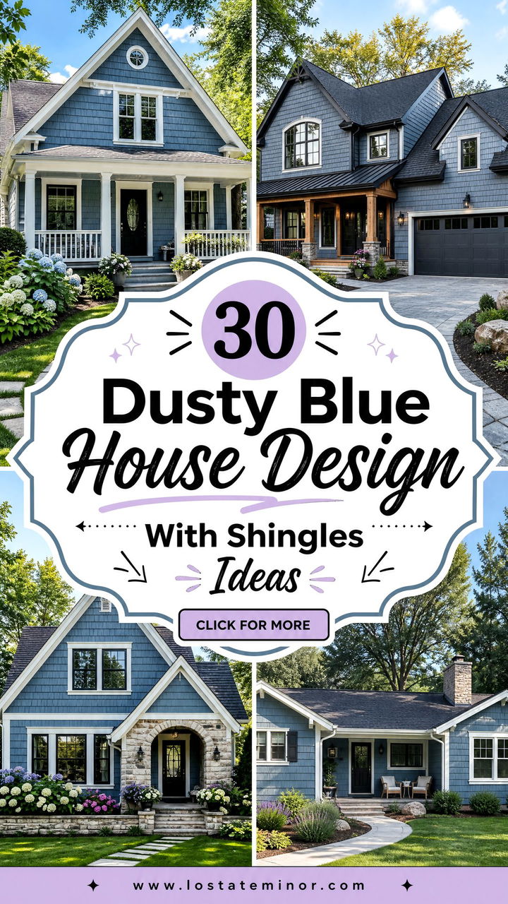 30 Dusty Blue House Design With Shingles Ideas for Lasting Style - 30 Dusty Blue House Design With Shingles Ideas for Lasting Style