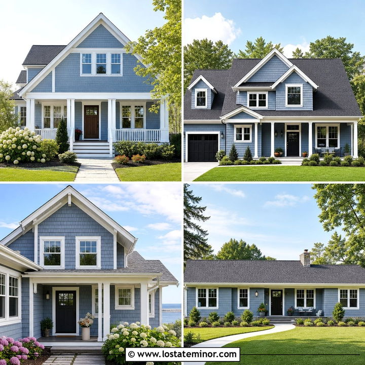 30 Dusty Blue House Design With Shingles Ideas for Lasting Style