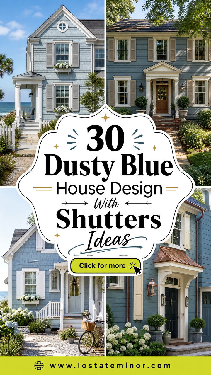 30 Dusty Blue House Design With Shutters Ideas for Timeless Charm - 30 Dusty Blue House Design With Shutters Ideas for Timeless Charm