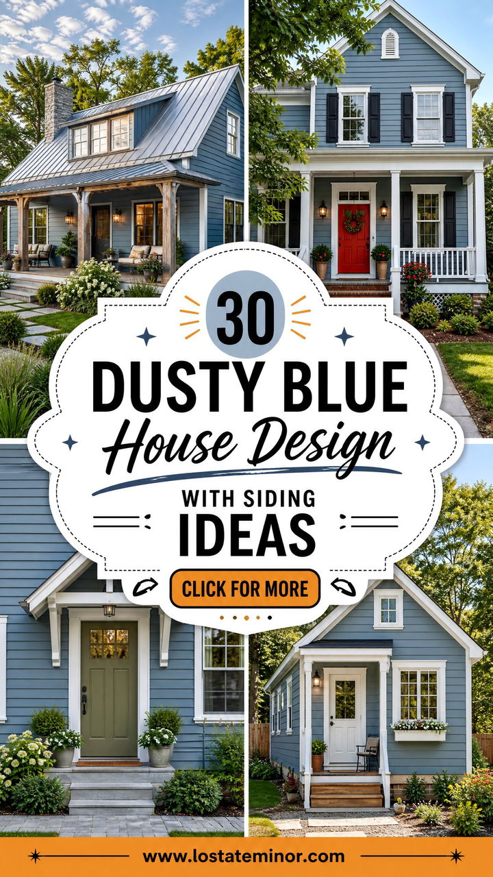 30 Dusty Blue House Design With Siding Ideas With Modern Appeal - 30 Dusty Blue House Design With Siding Ideas With Modern Appeal