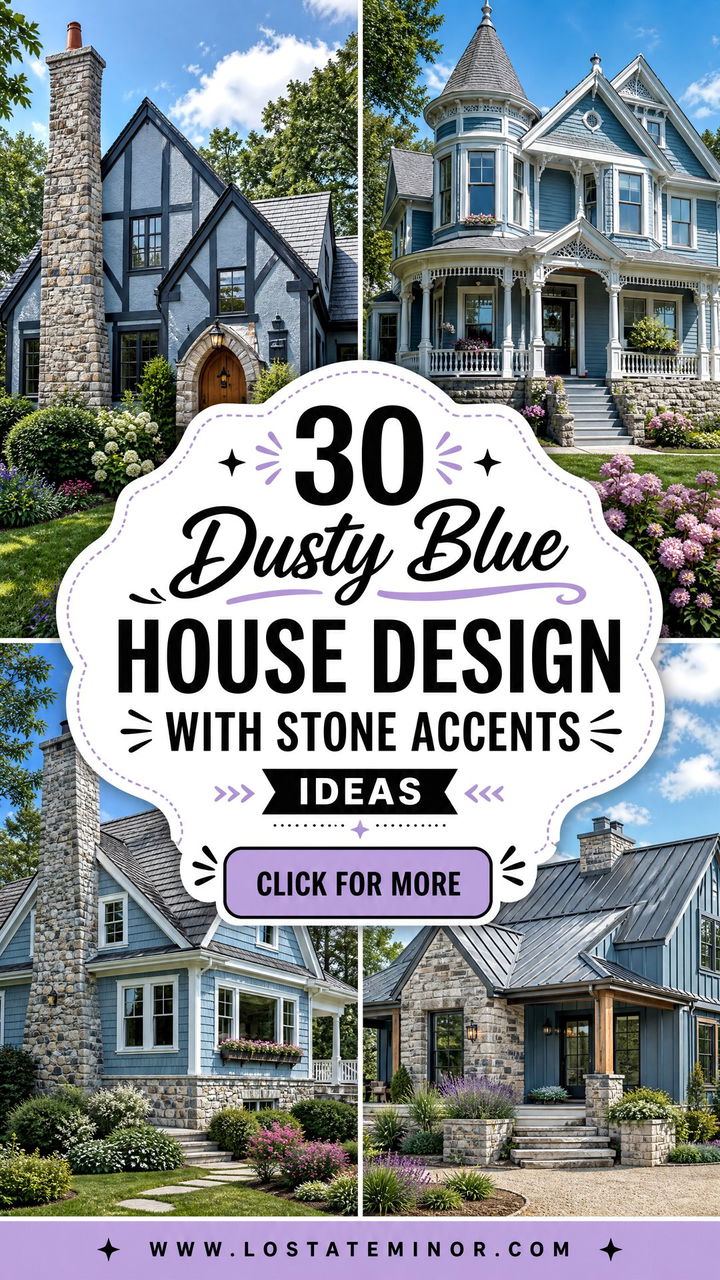 30 Dusty Blue House Design With Stone Accents Ideas to Inspire - 30 Dusty Blue House Design With Stone Accents Ideas to Inspire