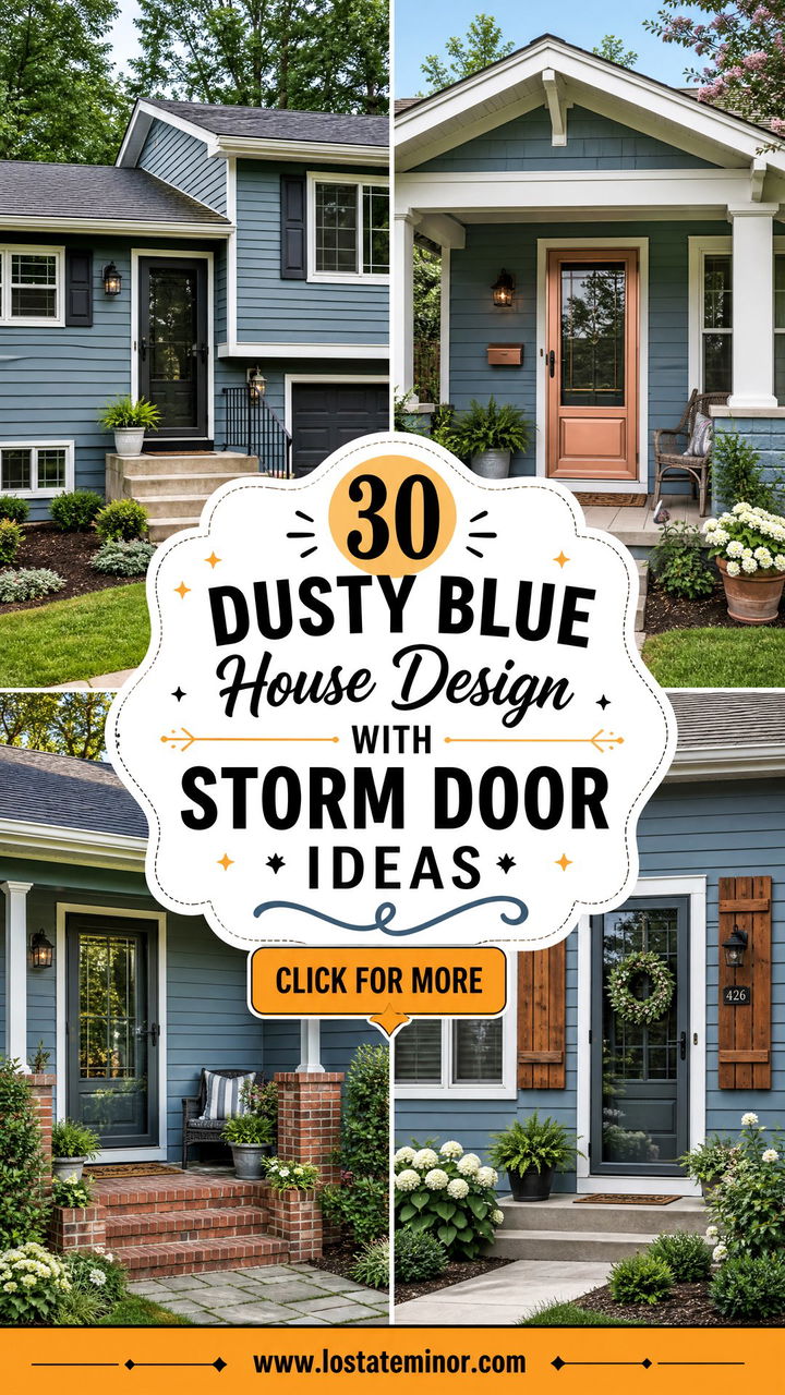 30 Dusty Blue House Design With Storm Door Ideas Youll Love - 30 Dusty Blue House Design With Storm Door Ideas You’ll Love