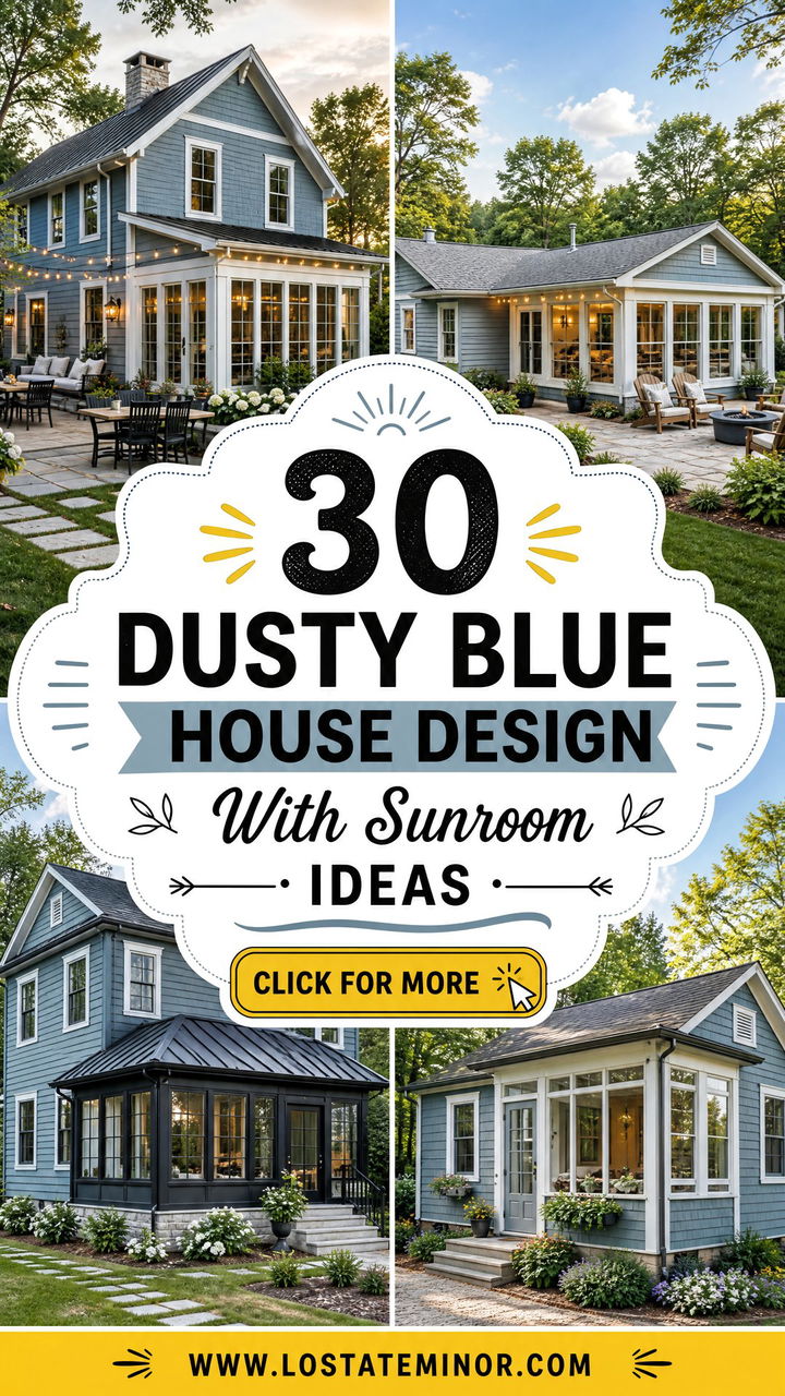 30 Dusty Blue House Design With Sunroom Ideas for Cozy Living - 30 Dusty Blue House Design With Sunroom Ideas for Cozy Living