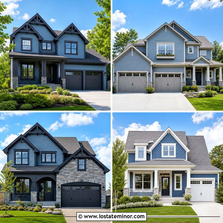 30 Dusty Blue House Design With Trim Ideas With Chic Style