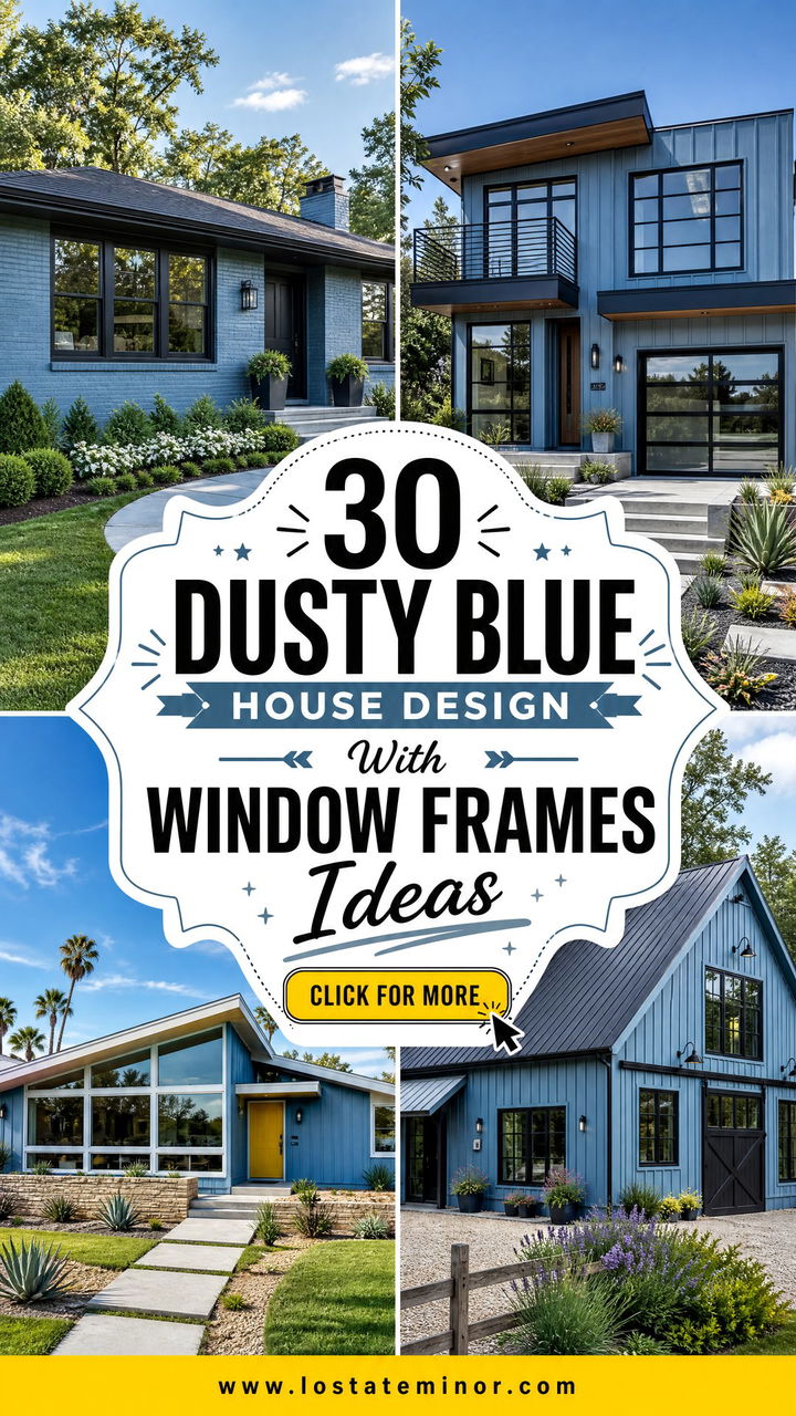 30 Dusty Blue House Design With Window Frames Ideas to Inspire - 30 Dusty Blue House Design With Window Frames Ideas to Inspire