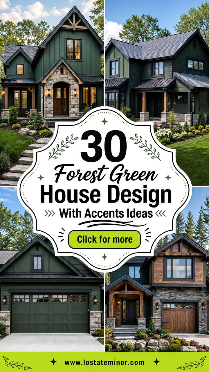 30 Forest Green House Design With Accents Ideas to Inspire - 30 Forest Green House Design With Accents Ideas to Inspire
