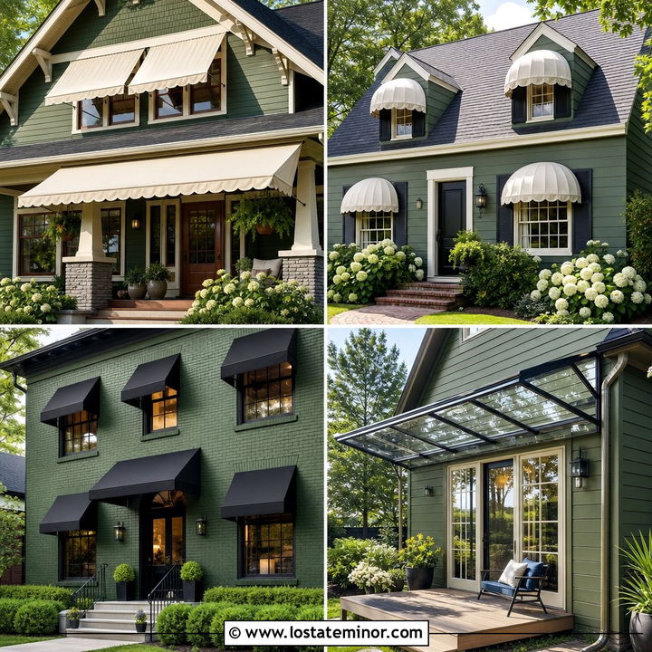 30 Forest Green House Design With Awning Ideas for Charming Shade
