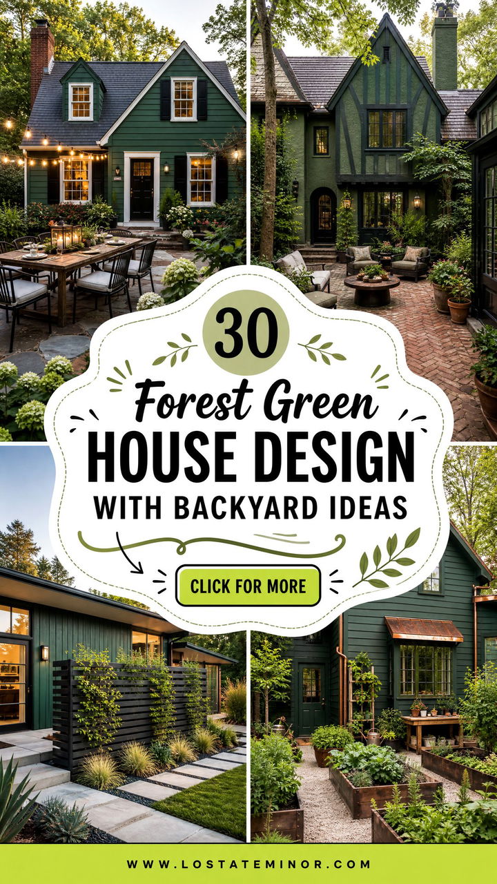 30 Forest Green House Design With Backyard Ideas Youll Love - 30 Forest Green House Design With Backyard Ideas You’ll Love