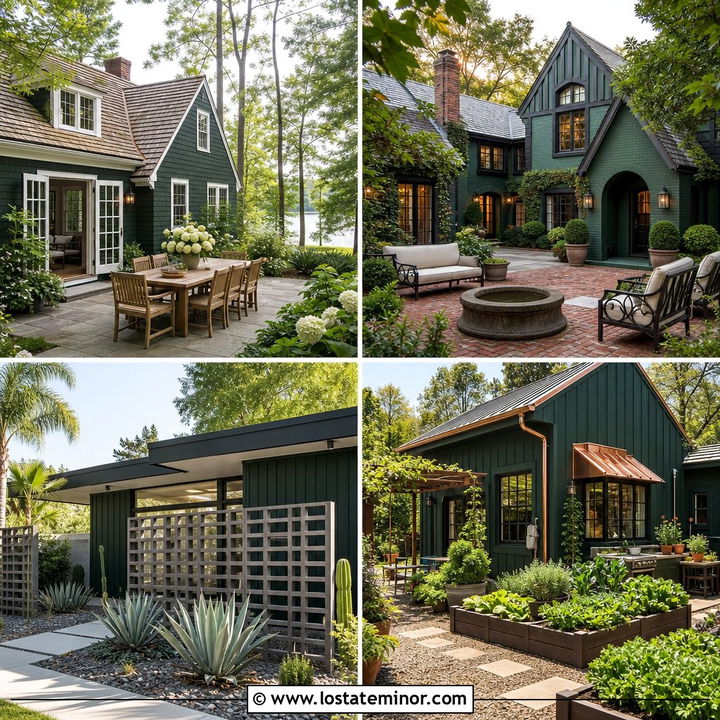 30 Forest Green House Design With Backyard Ideas You’ll Love