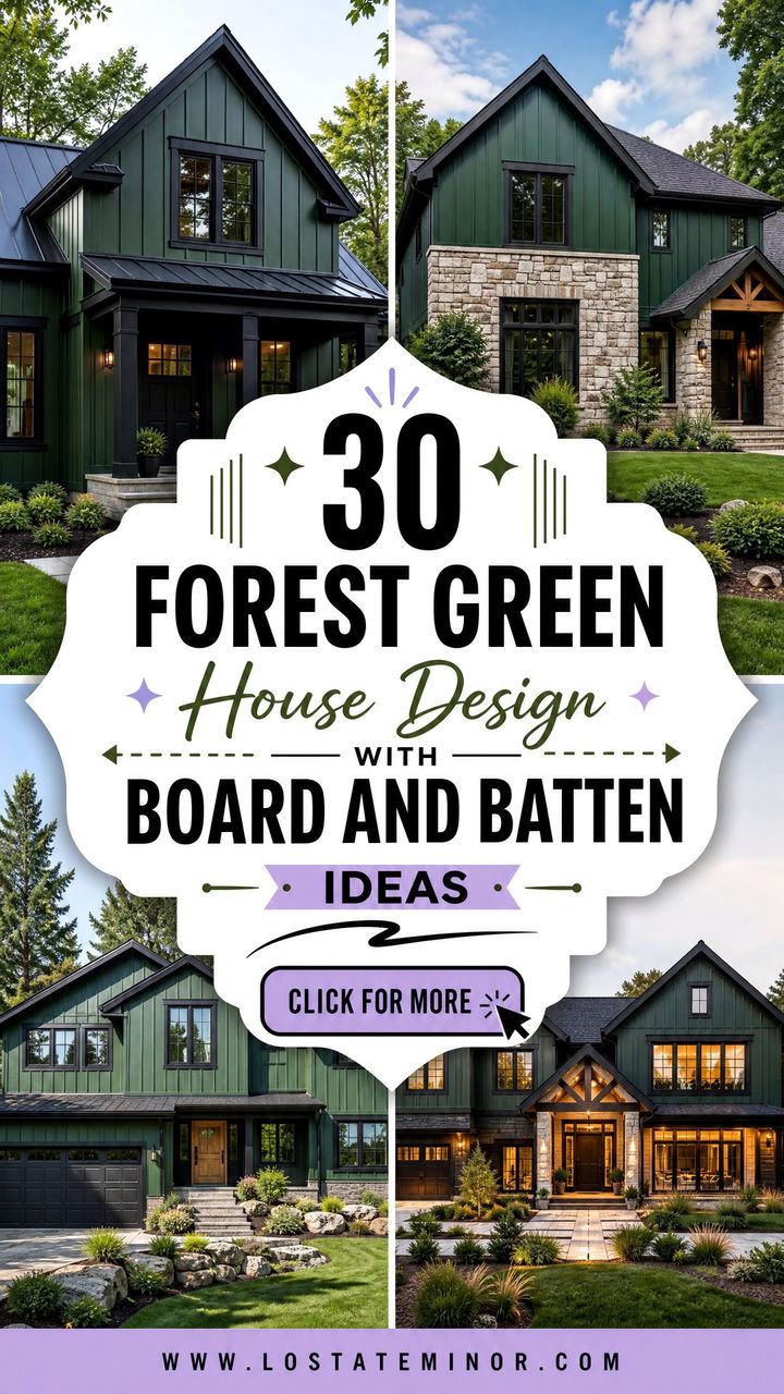 30 Forest Green House Design With Board and Batten Ideas for 2025 - 30 Forest Green House Design With Board and Batten Ideas for 2025