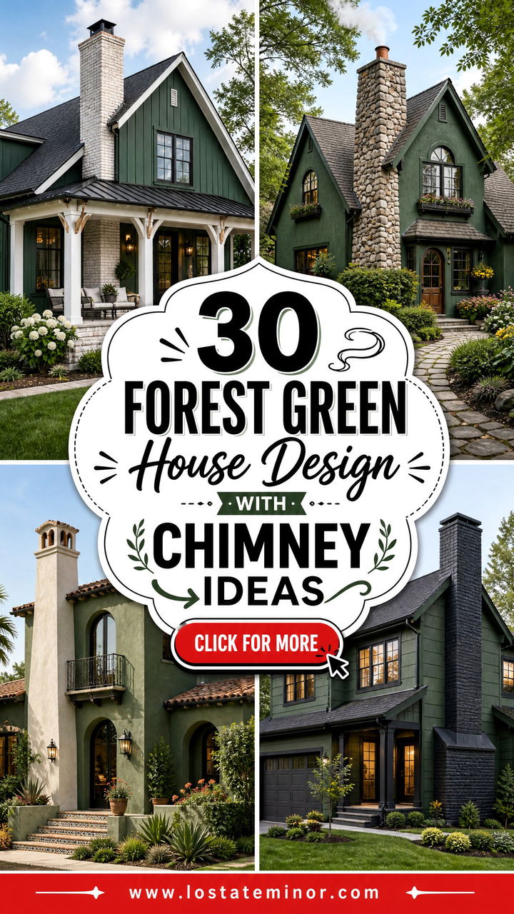 30 Forest Green House Design With Chimney Ideas Youll Love - 30 Forest Green House Design With Chimney Ideas You’ll Love