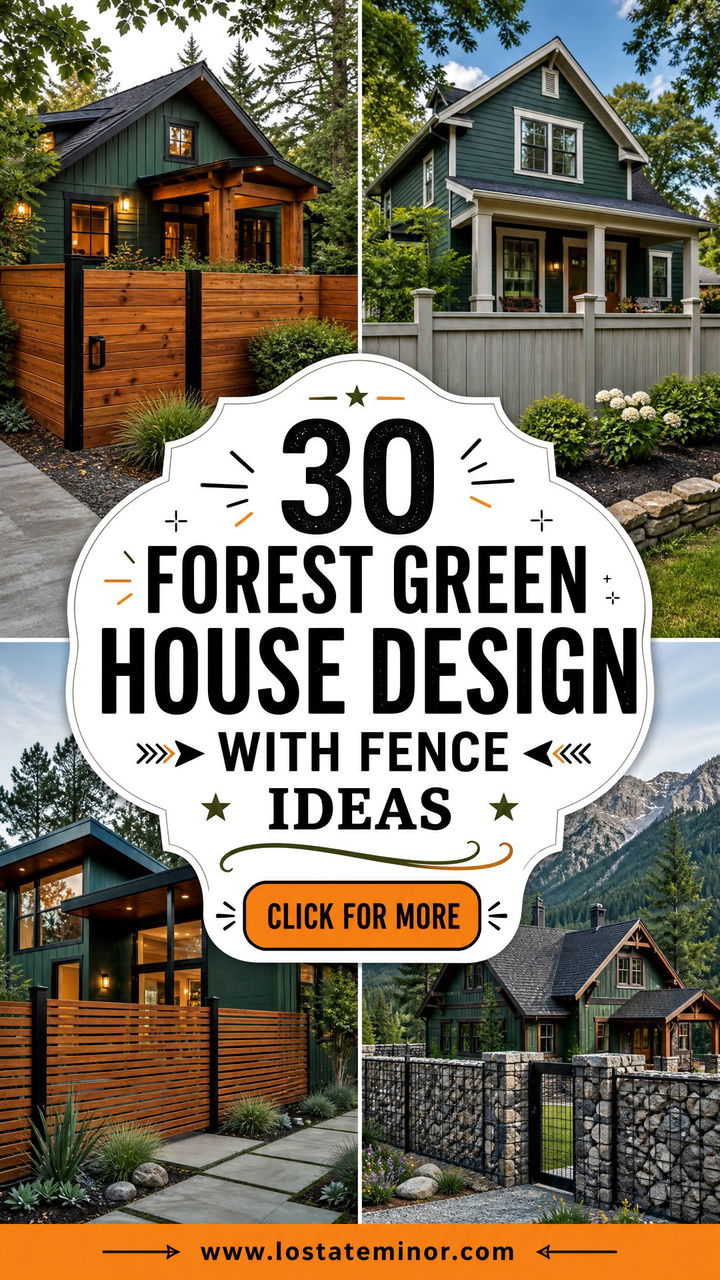 30 Forest Green House Design With Fence Ideas With Rustic Charm - 30 Forest Green House Design With Fence Ideas With Rustic Charm
